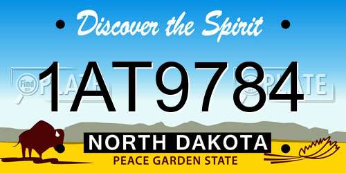 1AT9784 North Dakota License Plate