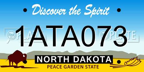 1ATA073 North Dakota License Plate