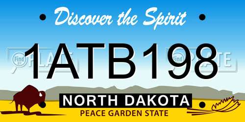 1ATB198 North Dakota License Plate