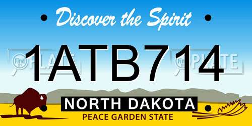 1ATB714 North Dakota License Plate