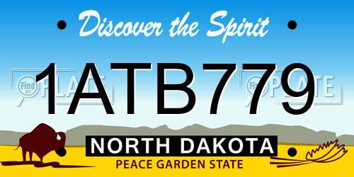 1ATB779 North Dakota License Plate