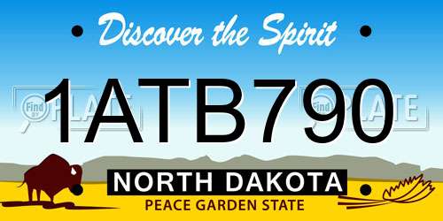 1ATB790 North Dakota License Plate
