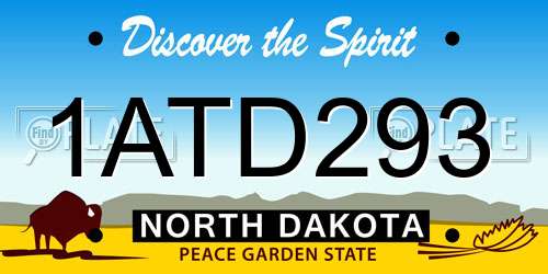 1ATD293 North Dakota License Plate