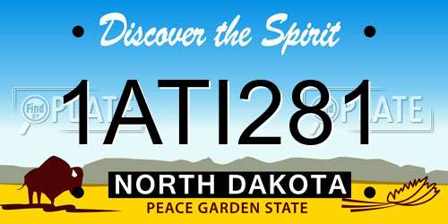 1ATI281 North Dakota License Plate