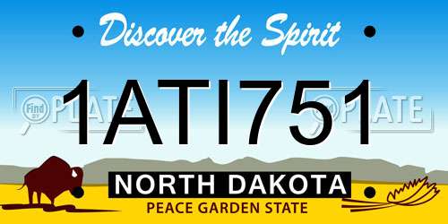 1ATI751 North Dakota License Plate