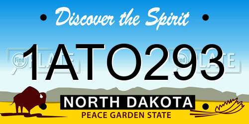 1ATO293 North Dakota License Plate