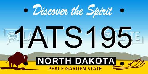 1ATS195 North Dakota License Plate