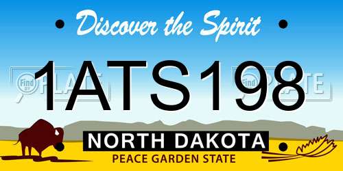 1ATS198 North Dakota License Plate