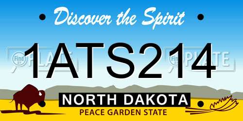 1ATS214 North Dakota License Plate