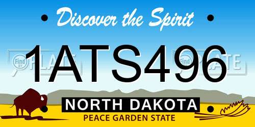 1ATS496 North Dakota License Plate