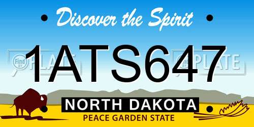 1ATS647 North Dakota License Plate