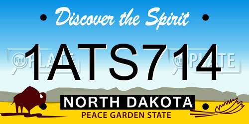 1ATS714 North Dakota License Plate
