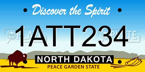 1ATT234 North Dakota License Plate