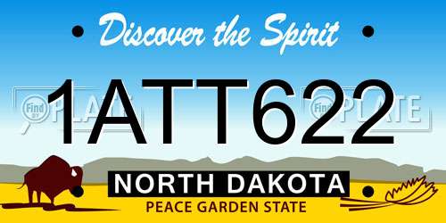 1ATT622 North Dakota License Plate