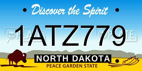 1ATZ779 North Dakota License Plate
