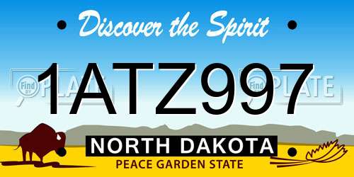 1ATZ997 North Dakota License Plate