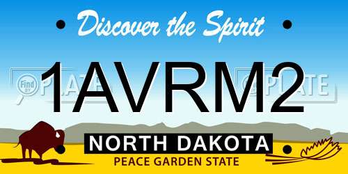 1AVRM2 North Dakota License Plate