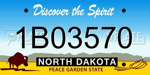 1B03570 North Dakota License Plate