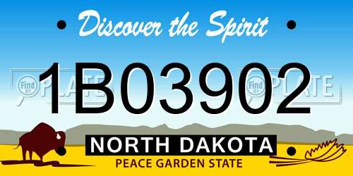 1B03902 North Dakota License Plate