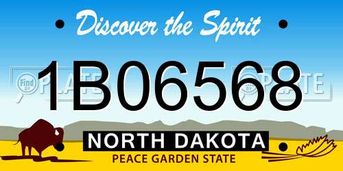 1B06568 North Dakota License Plate