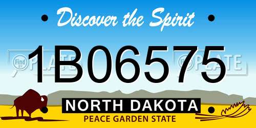 1B06575 North Dakota License Plate