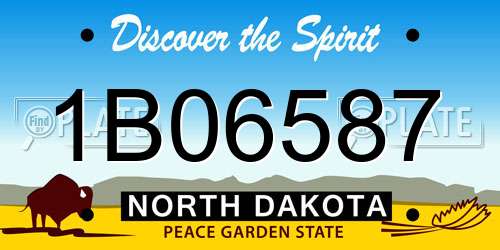 1B06587 North Dakota License Plate