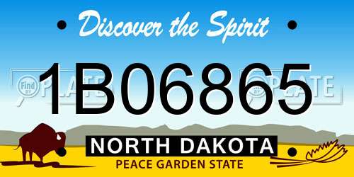 1B06865 North Dakota License Plate