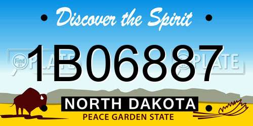 1B06887 North Dakota License Plate