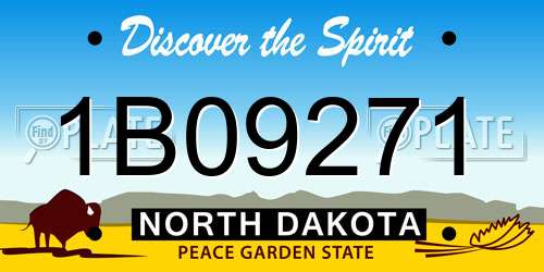 1B09271 North Dakota License Plate