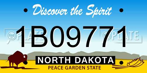 1B09771 North Dakota License Plate