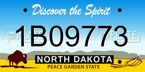 1B09773 North Dakota License Plate