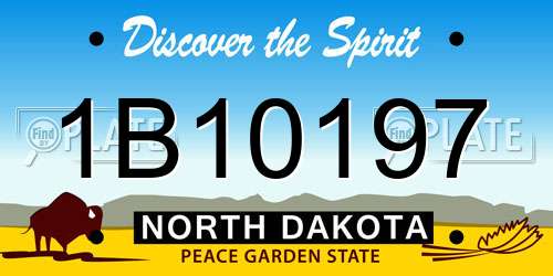 1B10197 North Dakota License Plate