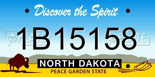 1B15158 North Dakota License Plate