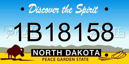 1B18158 North Dakota License Plate
