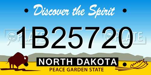 1B25720 North Dakota License Plate