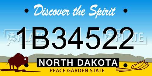 1B34522 North Dakota License Plate