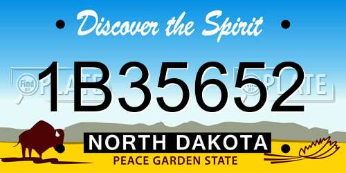 1B35652 North Dakota License Plate