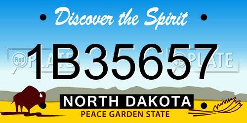 1B35657 North Dakota License Plate