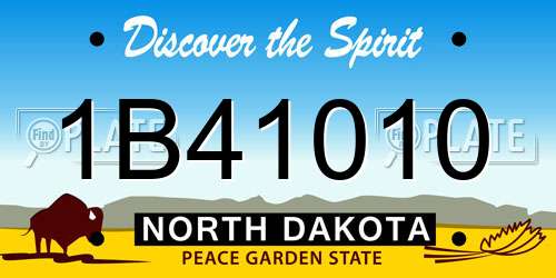 1B41010 North Dakota License Plate