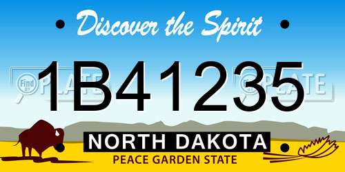 1B41235 North Dakota License Plate