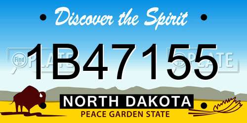 1B47155 North Dakota License Plate