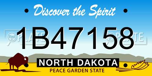 1B47158 North Dakota License Plate