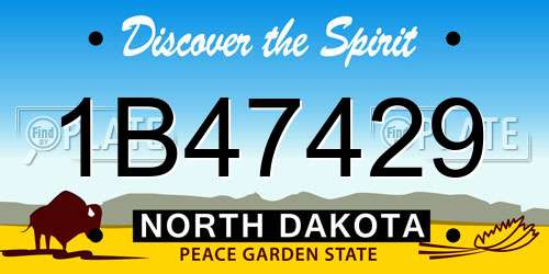 1B47429 North Dakota License Plate