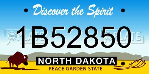 1B52850 North Dakota License Plate