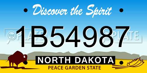 1B54987 North Dakota License Plate