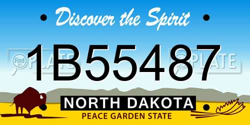 1B55487 North Dakota License Plate