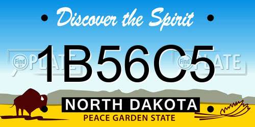 1B56C5 North Dakota License Plate
