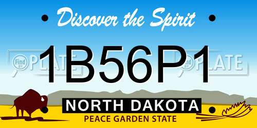 1B56P1 North Dakota License Plate
