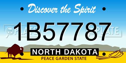 1B57787 North Dakota License Plate