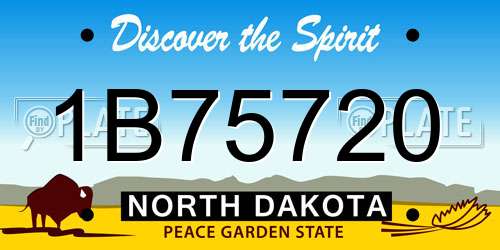 1B75720 North Dakota License Plate